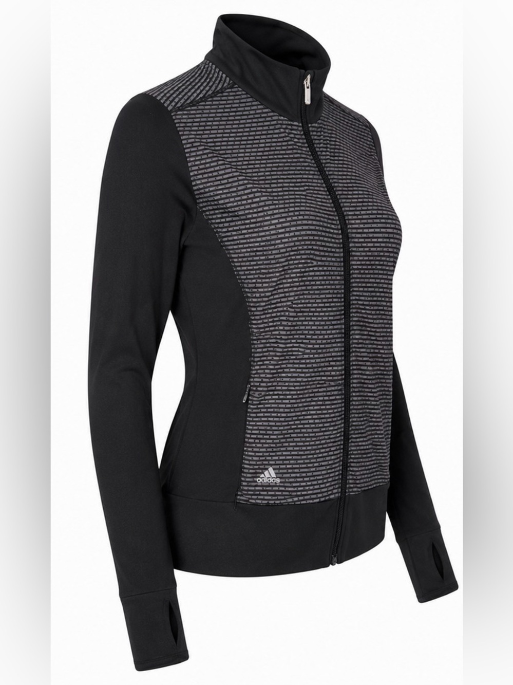Adidas Golf Wind Tech Windbreaker Textured Jacket Full Zip Up Thumbhole Stretch